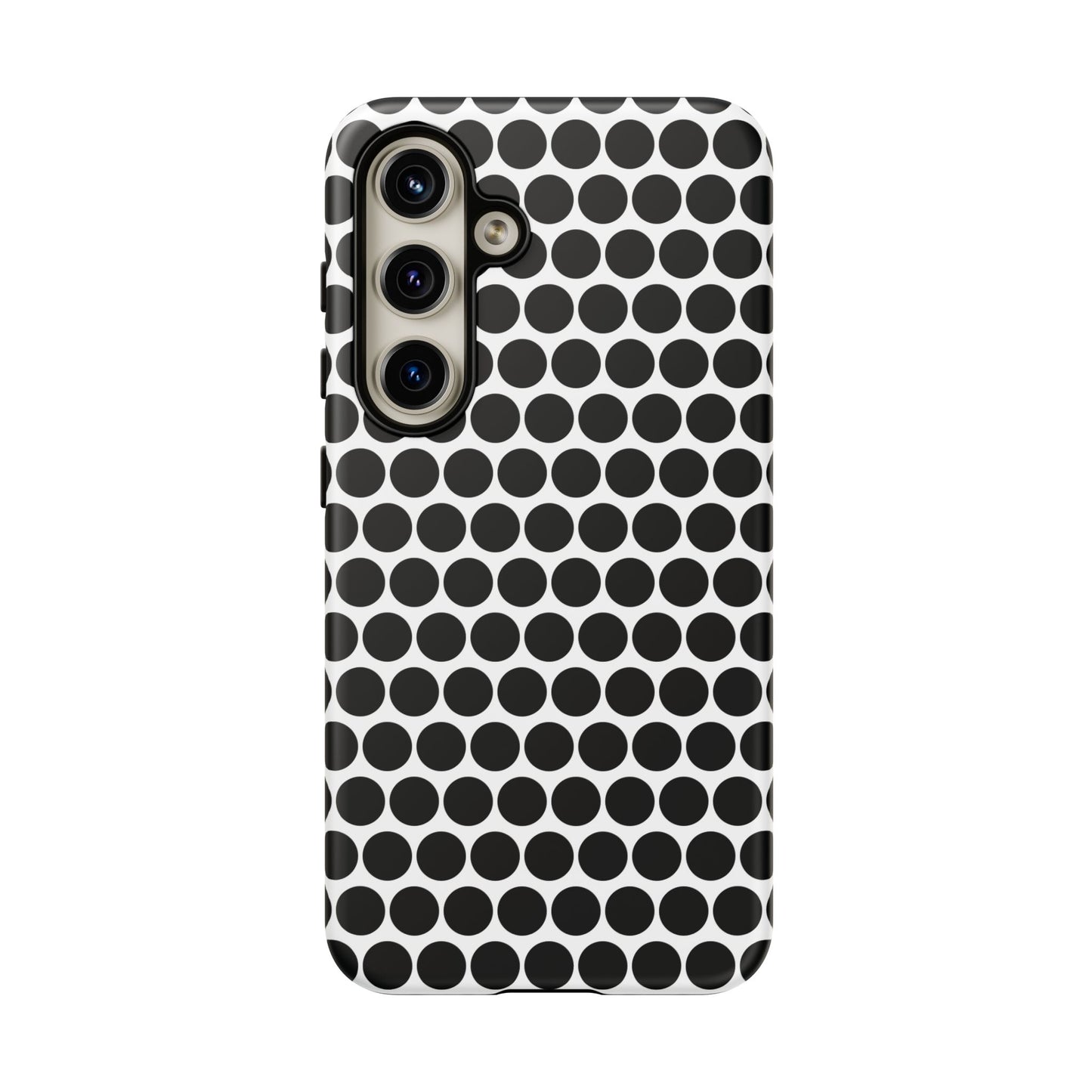 Black White Dot Pattern Tough Phone Case for iPhone, Samsung, Google