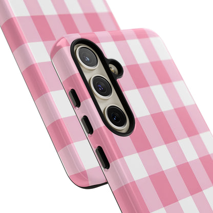 Pink Gingham Cute Phone Case Cover, for Fashion Lovers, Gift for Her, Stylish Tech Accessory, Perfect for Birthdays & Holidays