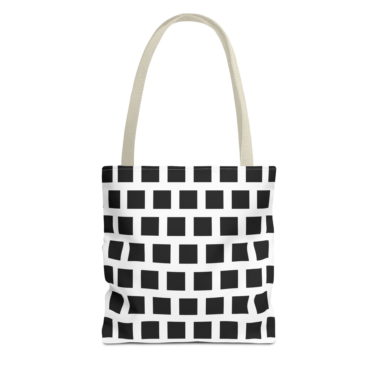 Black Square Pattern Tote Bag - Versatile and Durable Shoulder Bag