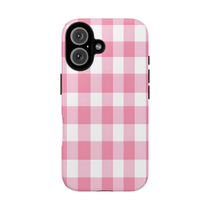 Pink Gingham Cute Phone Case Cover, for Fashion Lovers, Gift for Her, Stylish Tech Accessory, Perfect for Birthdays & Holidays