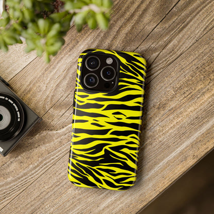 Yellow Wild Tiger Print Pattern Phone Case Cover