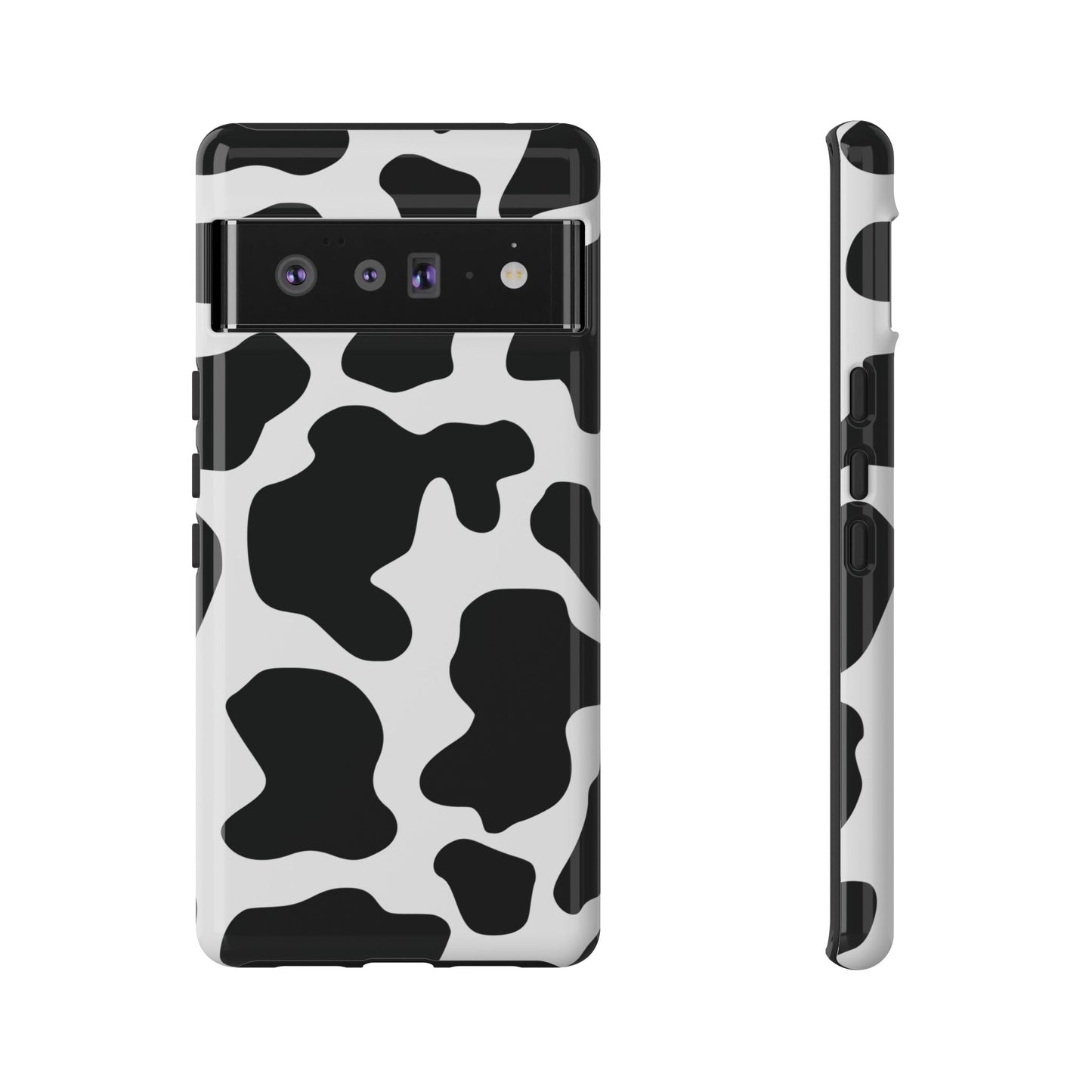 Black Cow Print Phone Case Cover for  iPhone, Samsung, Google Phones