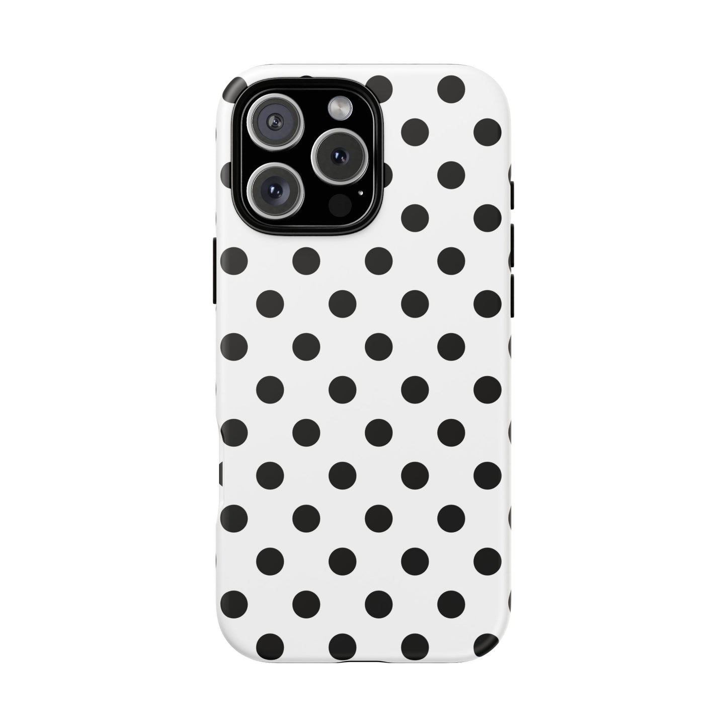 Black White Polka Dot Phone Case Cover  iPhone, Samsung Galaxy S25, Google Pixel 7