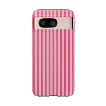Pink Stripe Everyday Phone Case Cover, Protective Smartphone Cover, Trendy Accessories