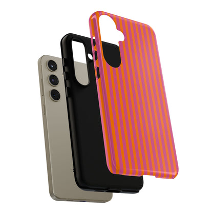 Orange Pink Striped Tough Phone Cases