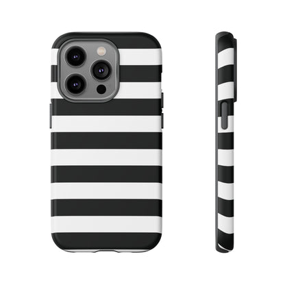 Black White Stripe  Phone Case for iPhone, Samsung S, Google Pixel Phones