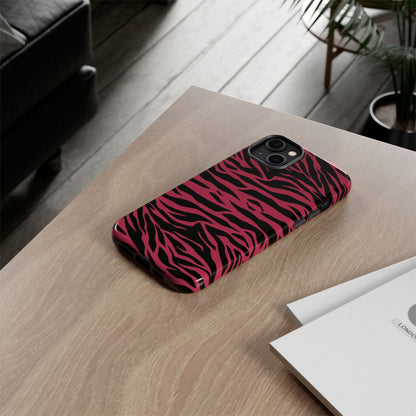 Magenta Wild Tiger Pattern Print Phone Case