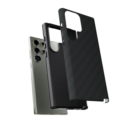 Phone Case, Black Diagonal Pattern Tough Gloss Finish Protective Cover, iPhone, Samsung, Google Pixel, Unique Geometric Design, Gift
