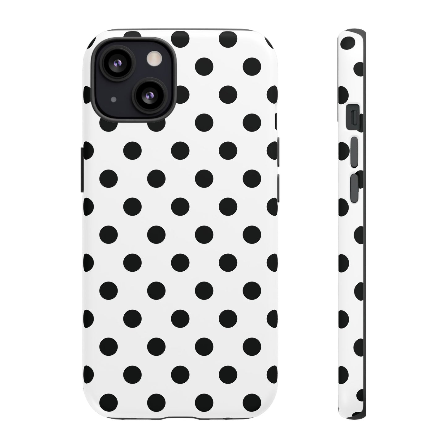 Black White Polka Dot Phone Case Cover  iPhone, Samsung Galaxy S25, Google Pixel 7