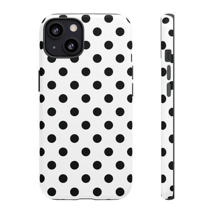 Black White Polka Dot Phone Case Cover  iPhone, Samsung Galaxy S25, Google Pixel 7