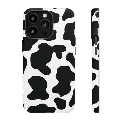 Black Cow Print Phone Case Cover for  iPhone, Samsung, Google Phones