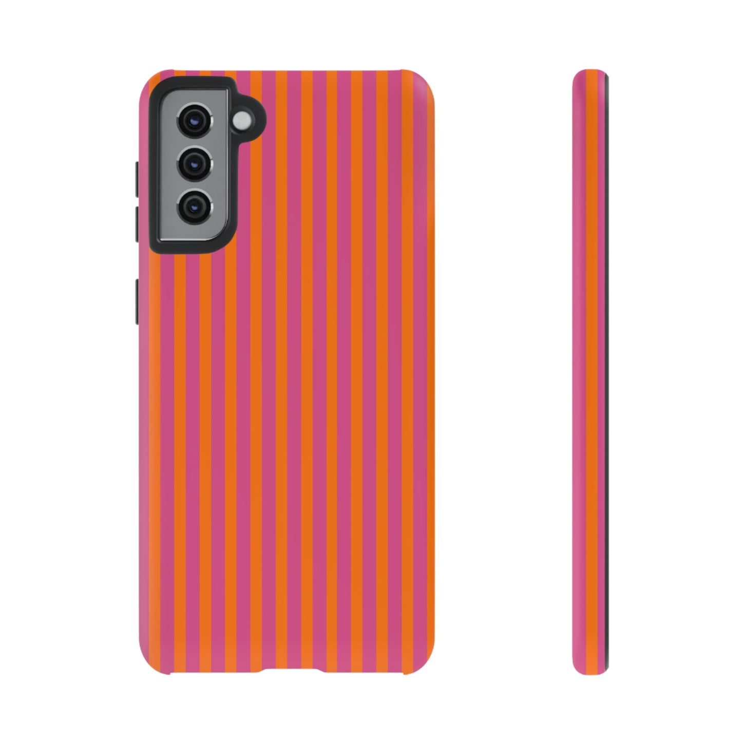 Orange Pink Striped Tough Phone Cases
