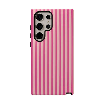 Pink Stripe Everyday Phone Case Cover, Protective Smartphone Cover, Trendy Accessories