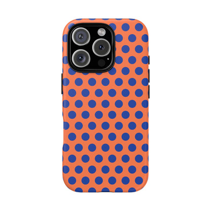 Orange Blue Polkadot Phone Case Cover