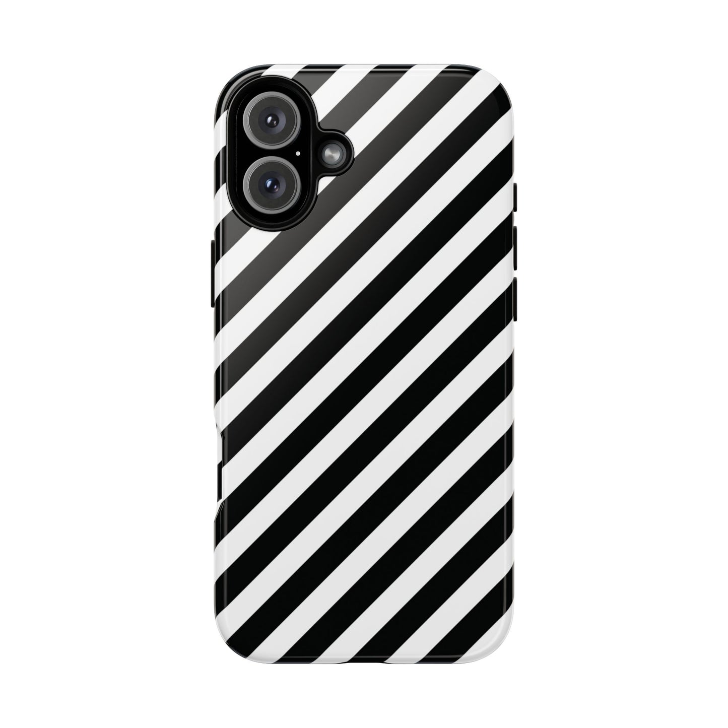Black White Diagonal Phone Case Cover, Protective Sleek Cell Phone Case, Modern Smartphone, Stylish