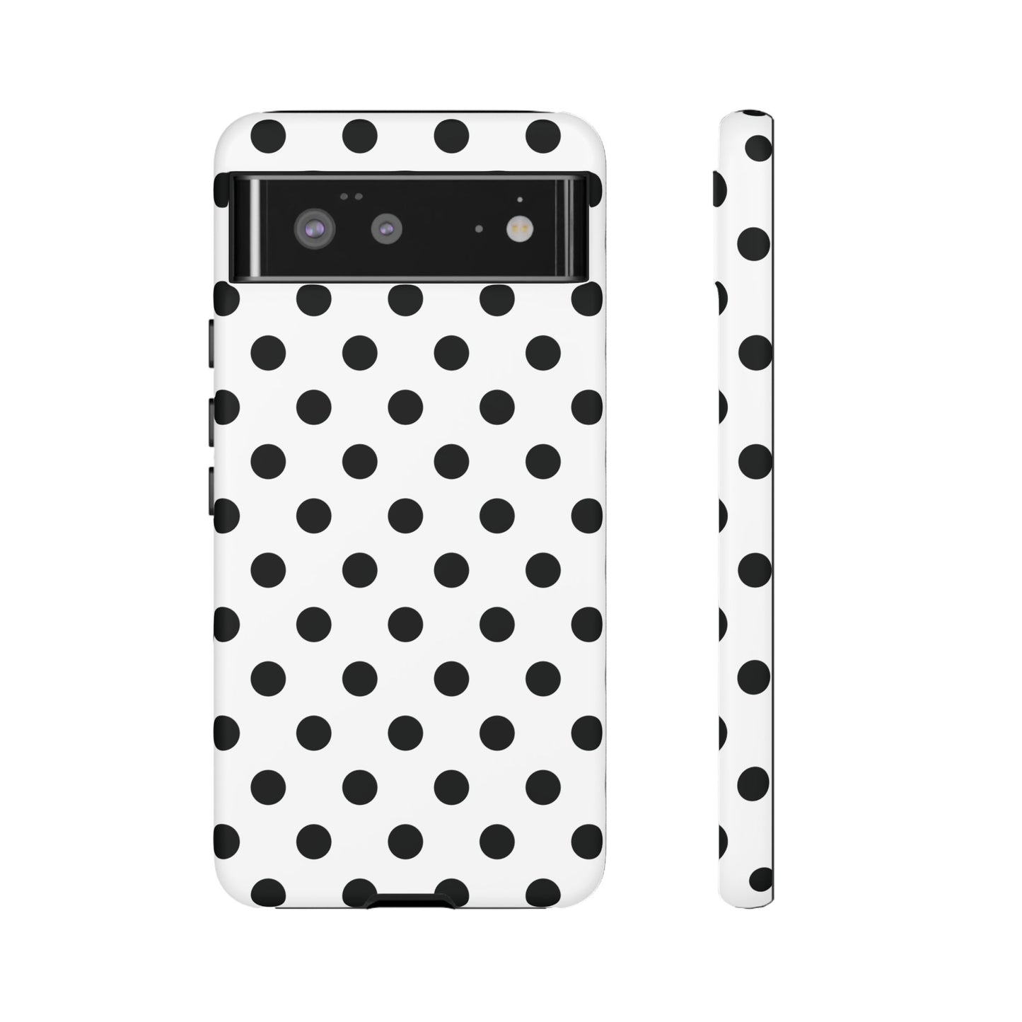 Black White Polka Dot Phone Case Cover  iPhone, Samsung Galaxy S25, Google Pixel 7