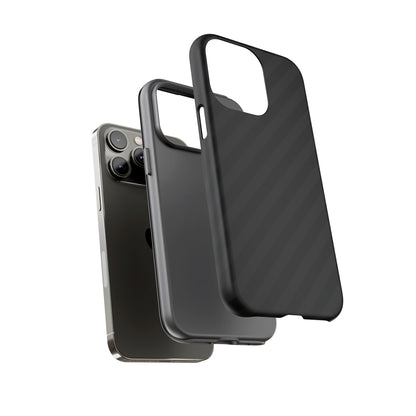 Phone Case, Black Diagonal Pattern Tough Gloss Finish Protective Cover, iPhone, Samsung, Google Pixel, Unique Geometric Design, Gift