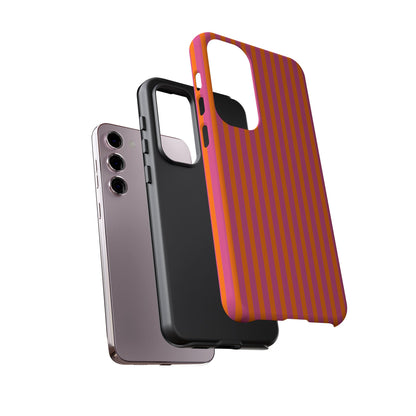 Orange Pink Striped Tough Phone Cases