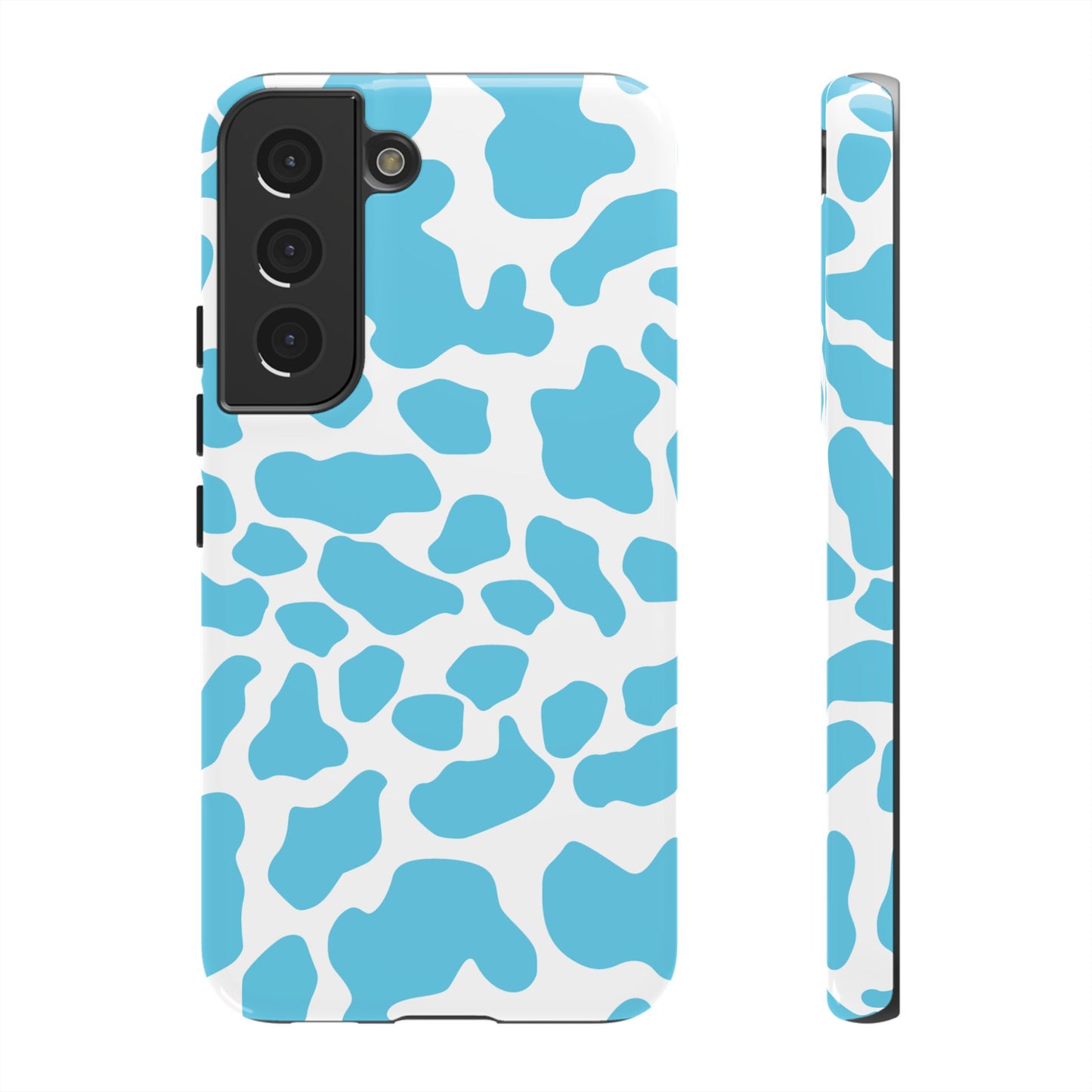 Blue White Cow Print Phone Case Cover