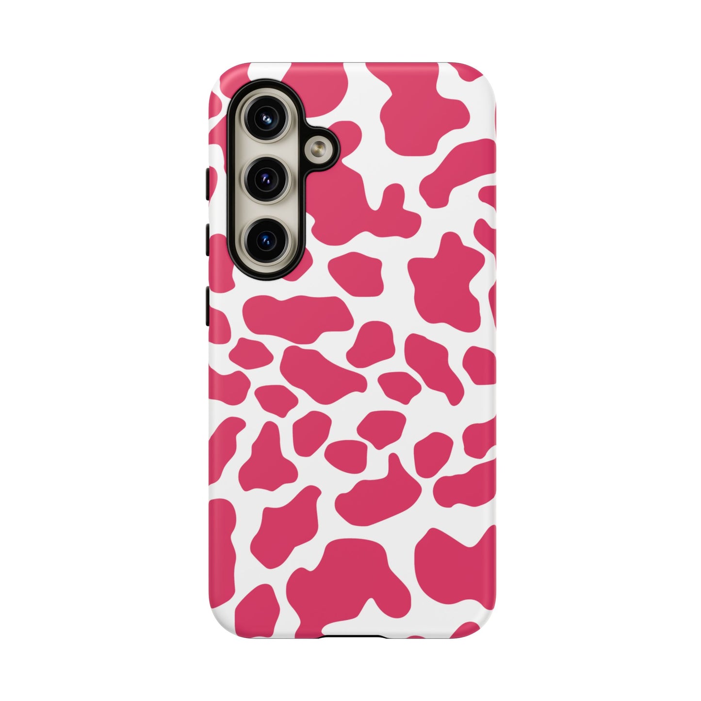 Pink Cow Print Phone Case Cover for iPhone, Samsung, Google smart phones
