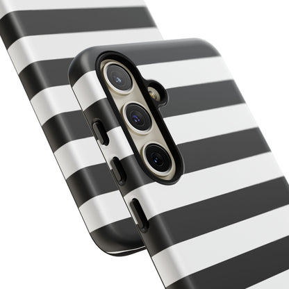 Black White Stripe  Phone Case for iPhone, Samsung S, Google Pixel Phones