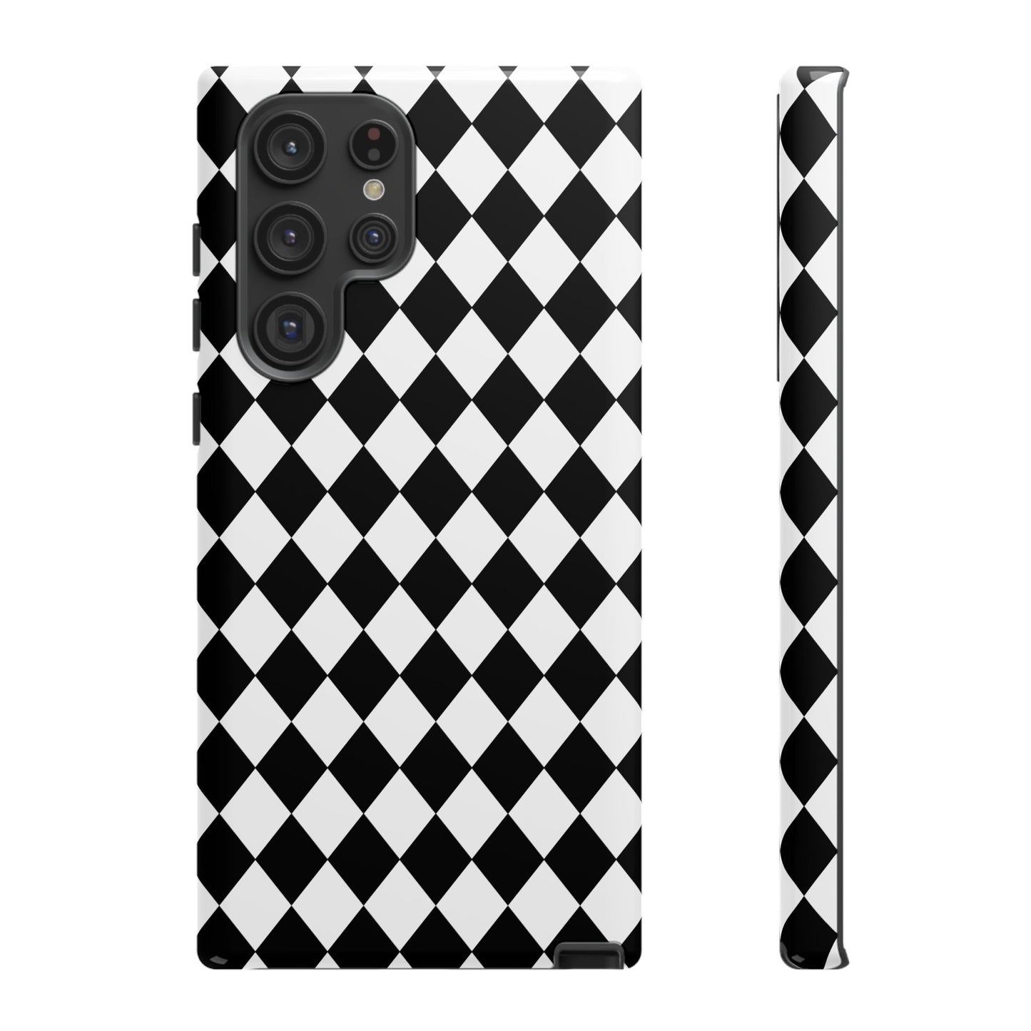 White and Black Dimond Tough phone Case Cover | iPhone | Google | Samsung