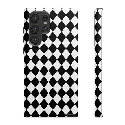 White and Black Dimond Tough phone Case Cover | iPhone | Google | Samsung