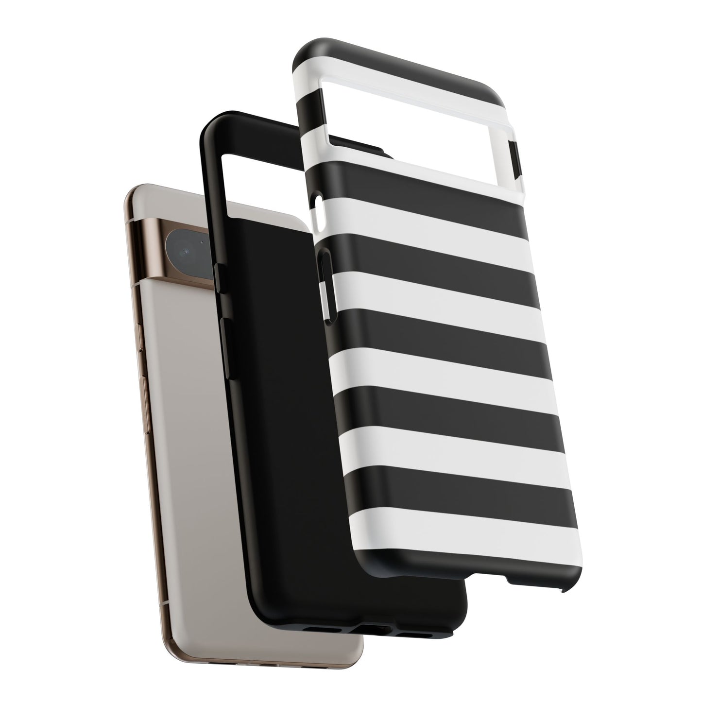 Black White Stripe  Phone Case for iPhone, Samsung S, Google Pixel Phones