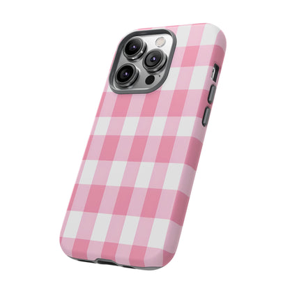Pink Gingham Cute Phone Case Cover, for Fashion Lovers, Gift for Her, Stylish Tech Accessory, Perfect for Birthdays & Holidays