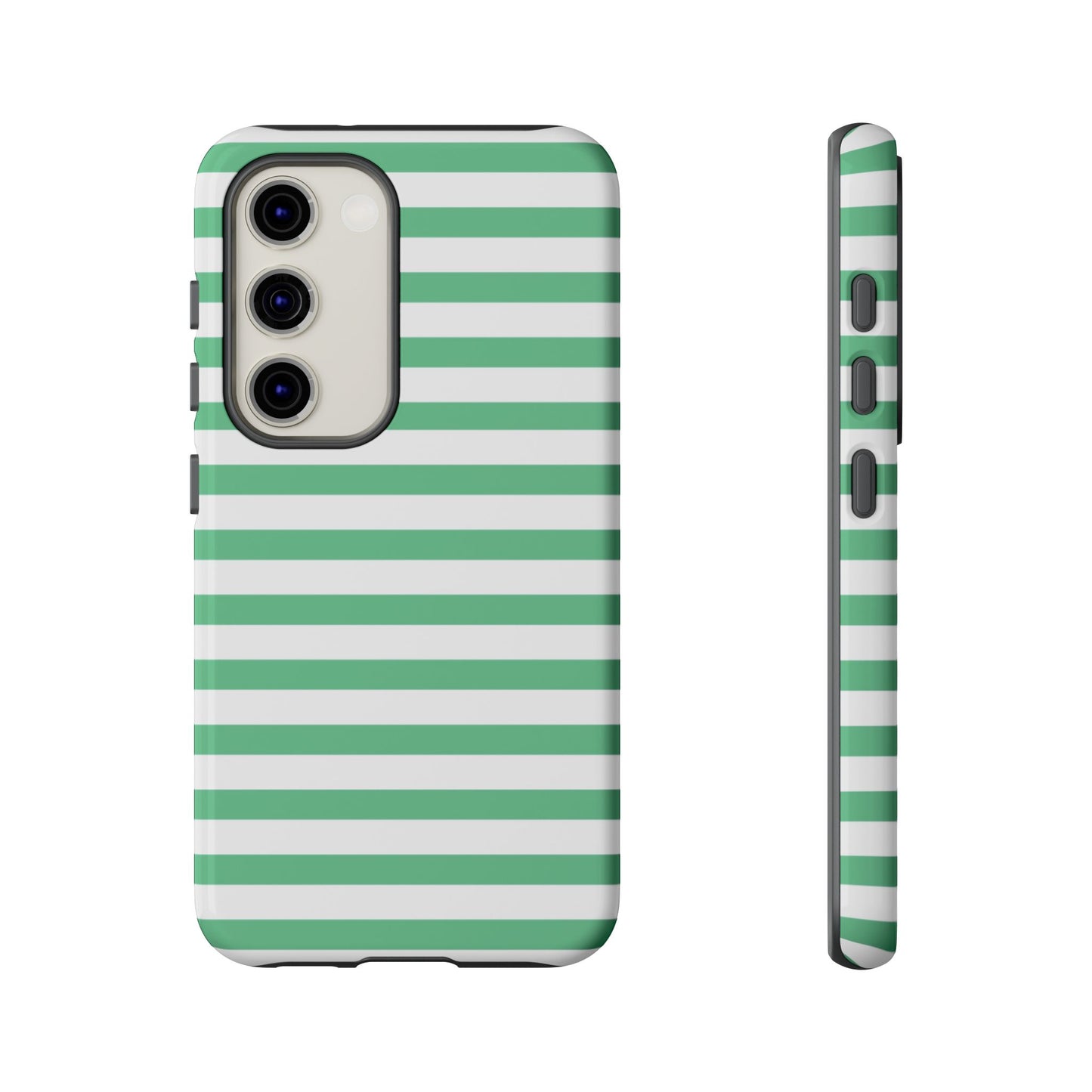 Mint Green Striped Phone Case | Horizontal Candy Stripe iPhone Cover