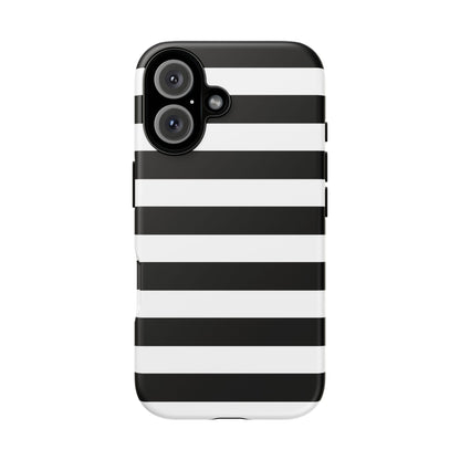 Black White Stripe  Phone Case for iPhone, Samsung S, Google Pixel Phones