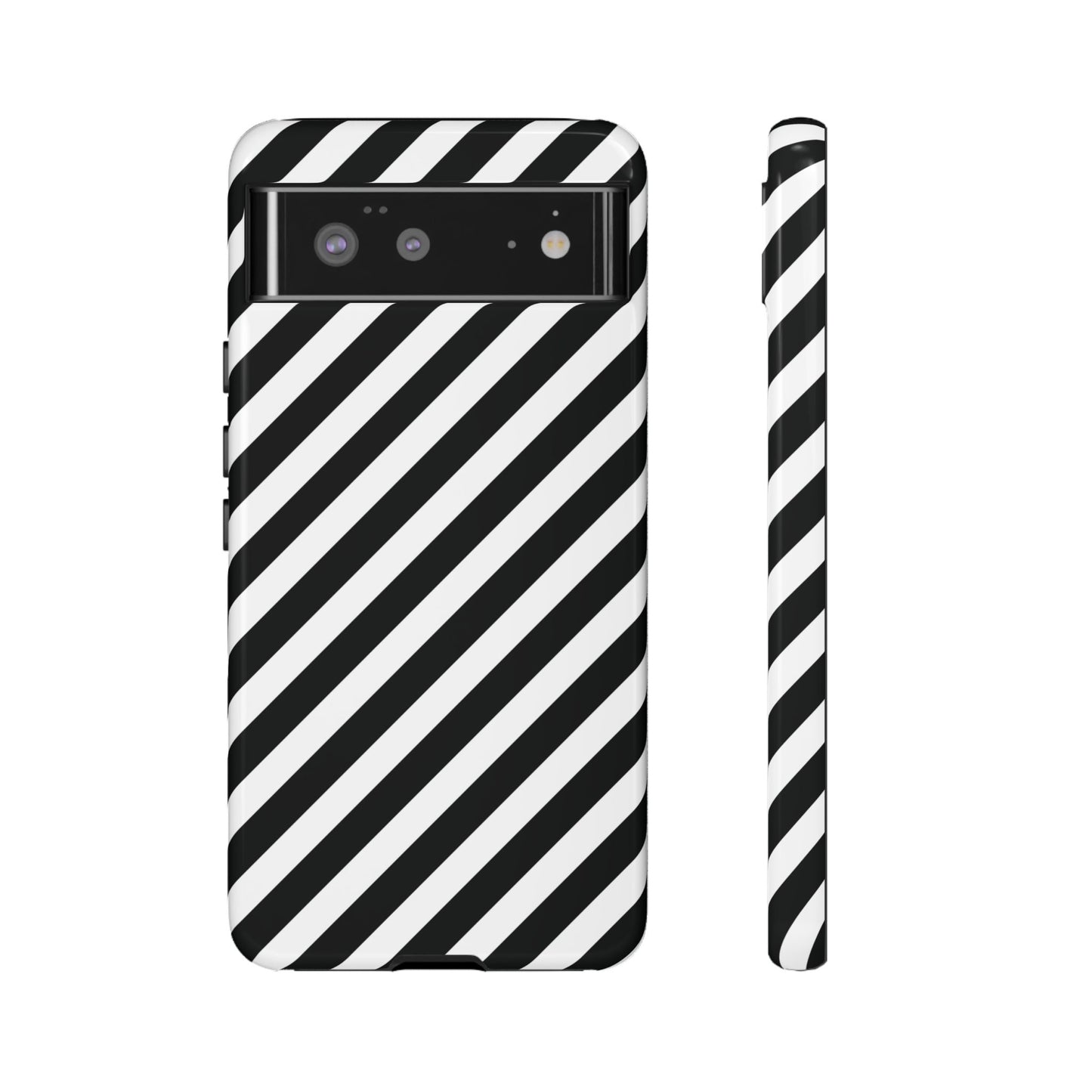 Black White Diagonal Phone Case Cover, Protective Sleek Cell Phone Case, Modern Smartphone, Stylish
