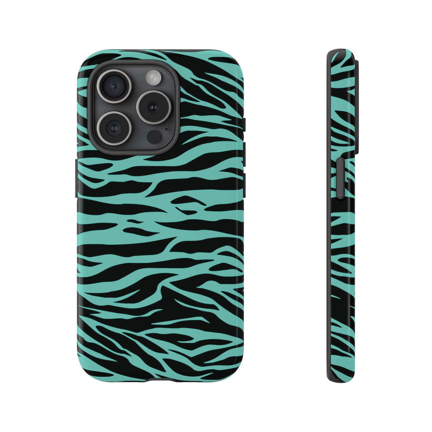 Cute Green Wild Tiger Print Pattern Phone Case for iPhone Galaxy S models and google pixel phones