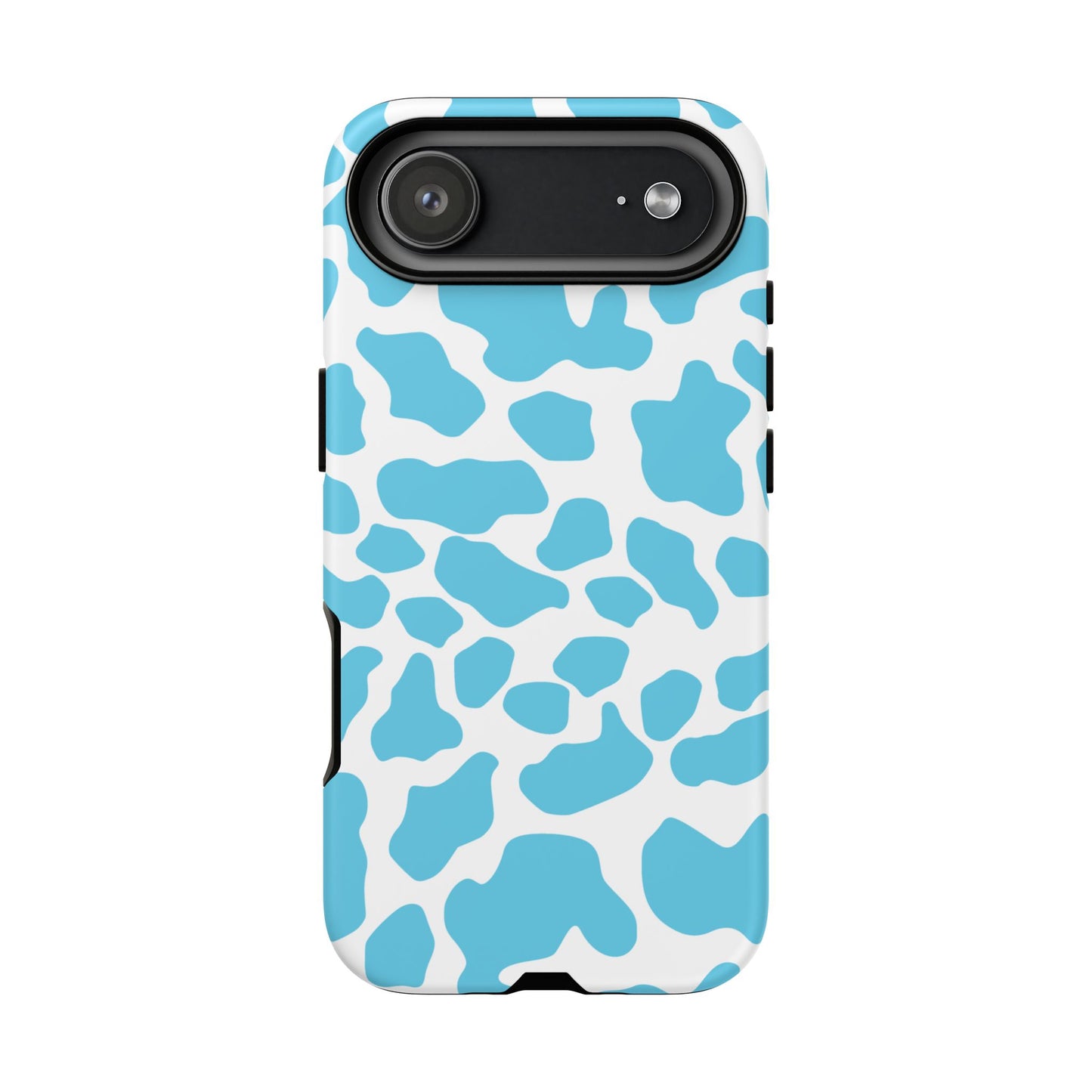 Blue White Cow Print Phone Case Cover