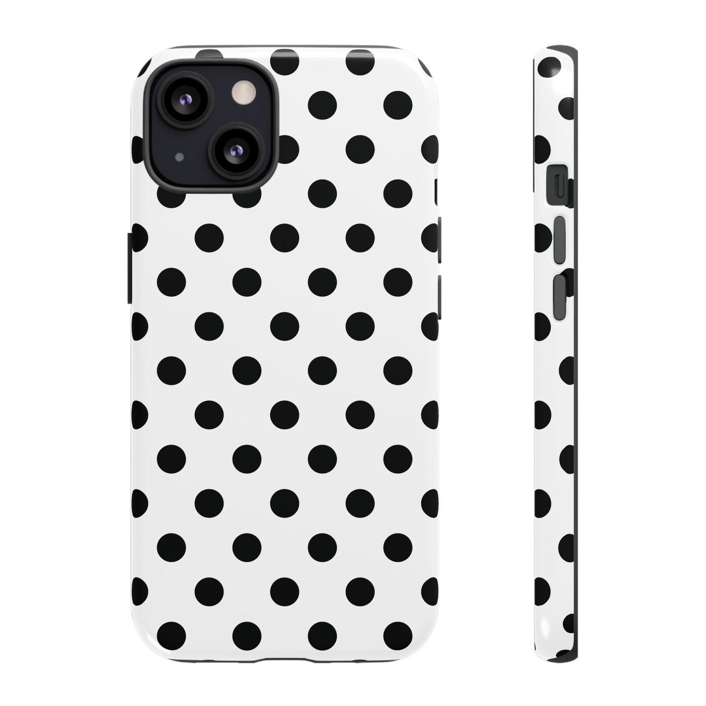 Black White Polka Dot Phone Case Cover  iPhone, Samsung Galaxy S25, Google Pixel 7