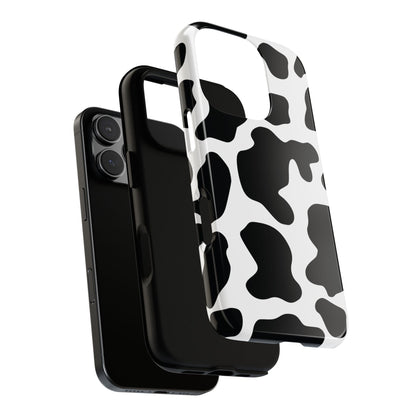 Black Cow Print Phone Case Cover for  iPhone, Samsung, Google Phones