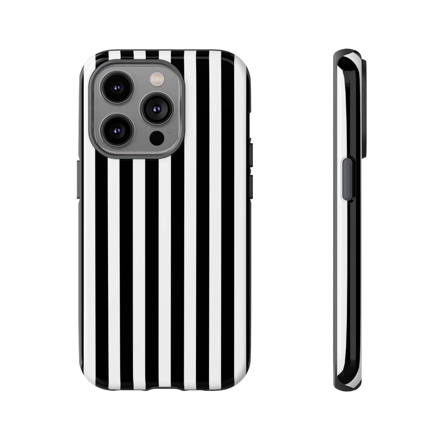 Black White Horizontal Stripe Phone Case Cover, iPhone, Samsung Galaxy S24, and Google Pixel Phones
