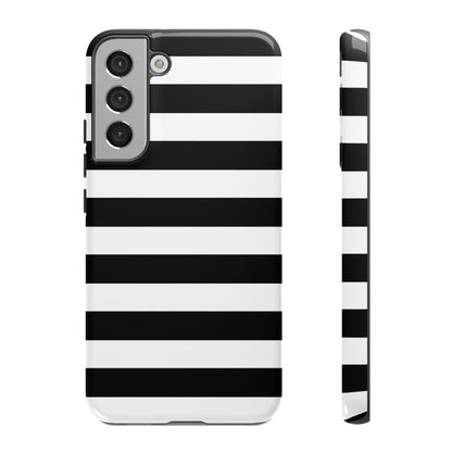 Black White Stripe  Phone Case for iPhone, Samsung S, Google Pixel Phones