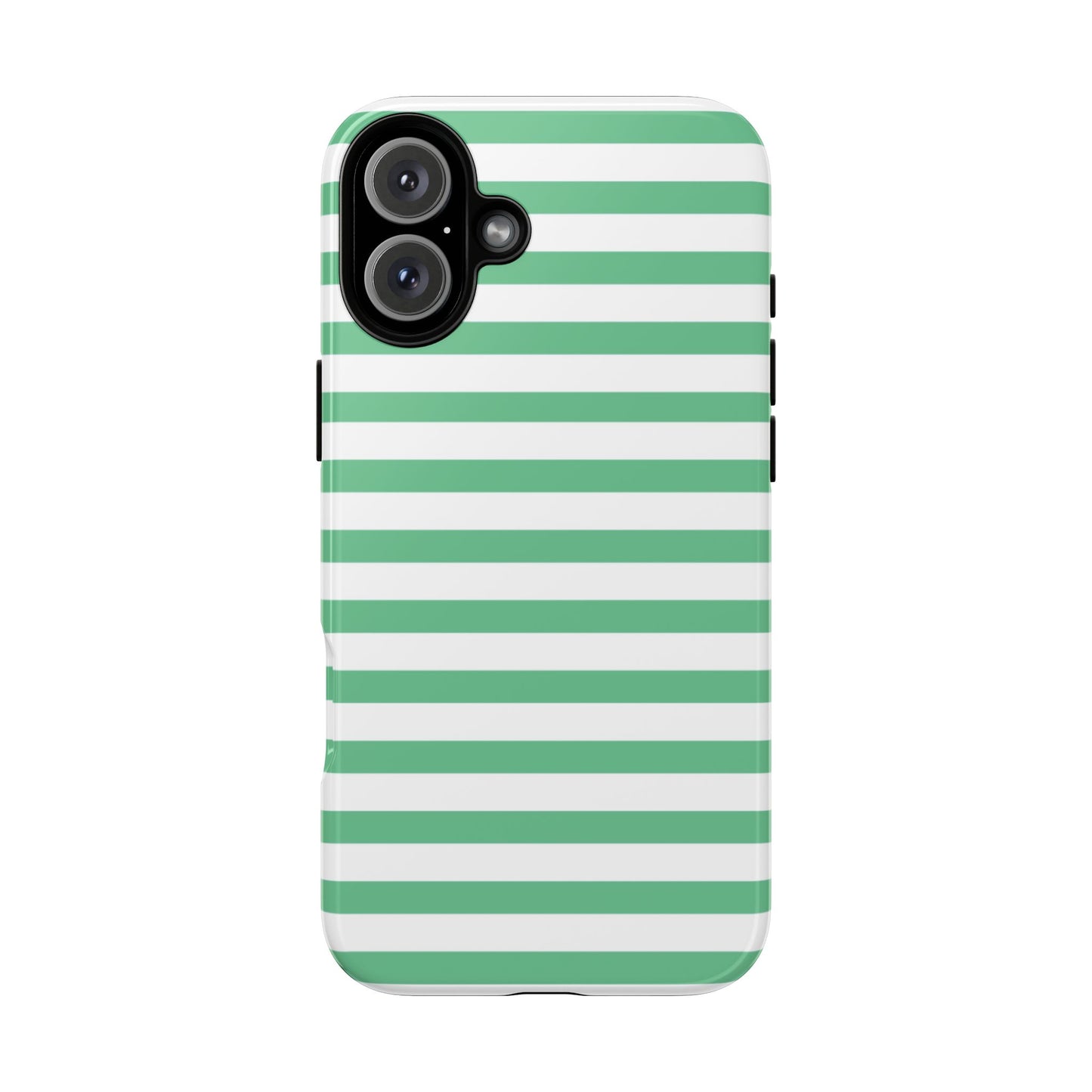 Mint Green Striped Phone Case | Horizontal Candy Stripe iPhone Cover