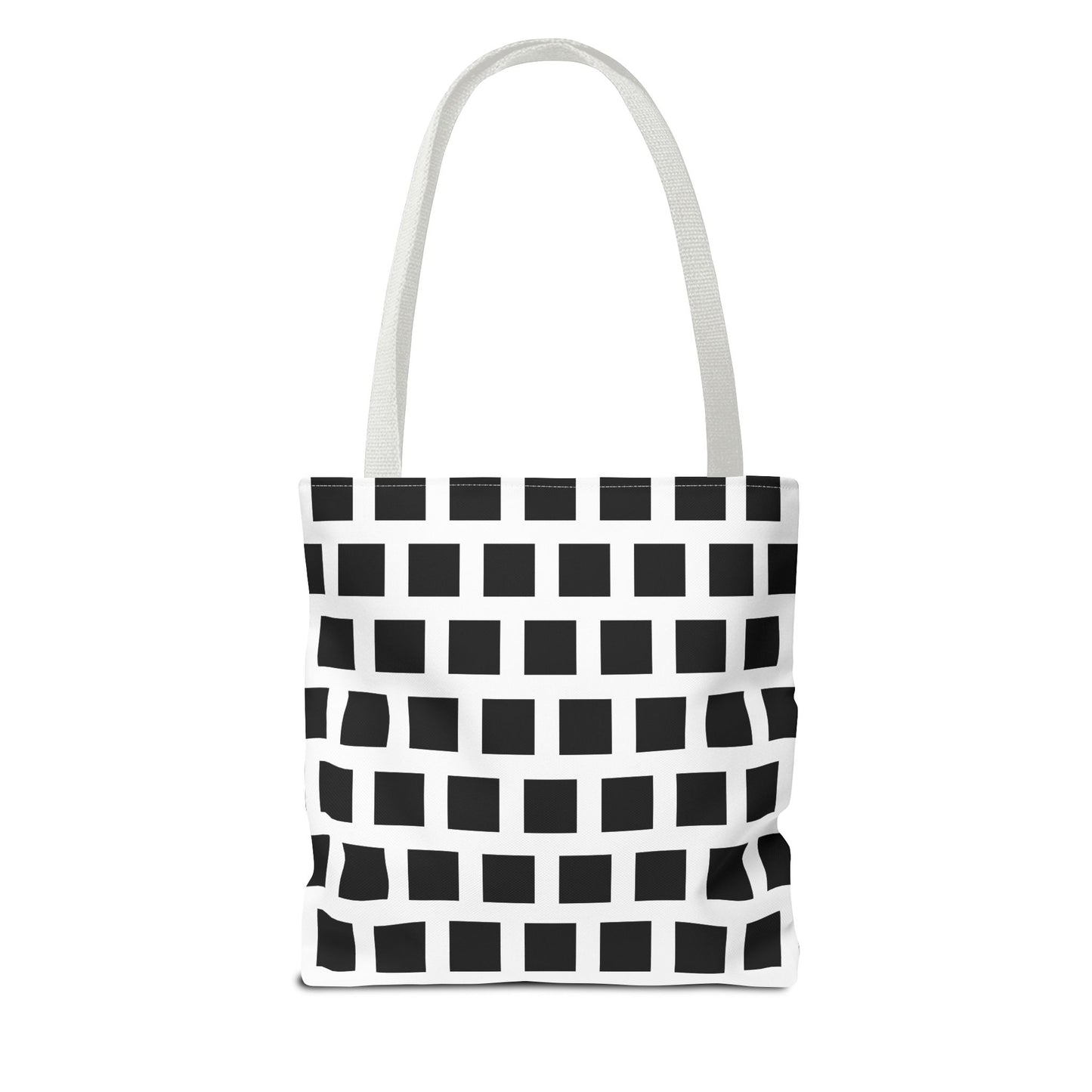 Black Square Pattern Tote Bag - Versatile and Durable Shoulder Bag