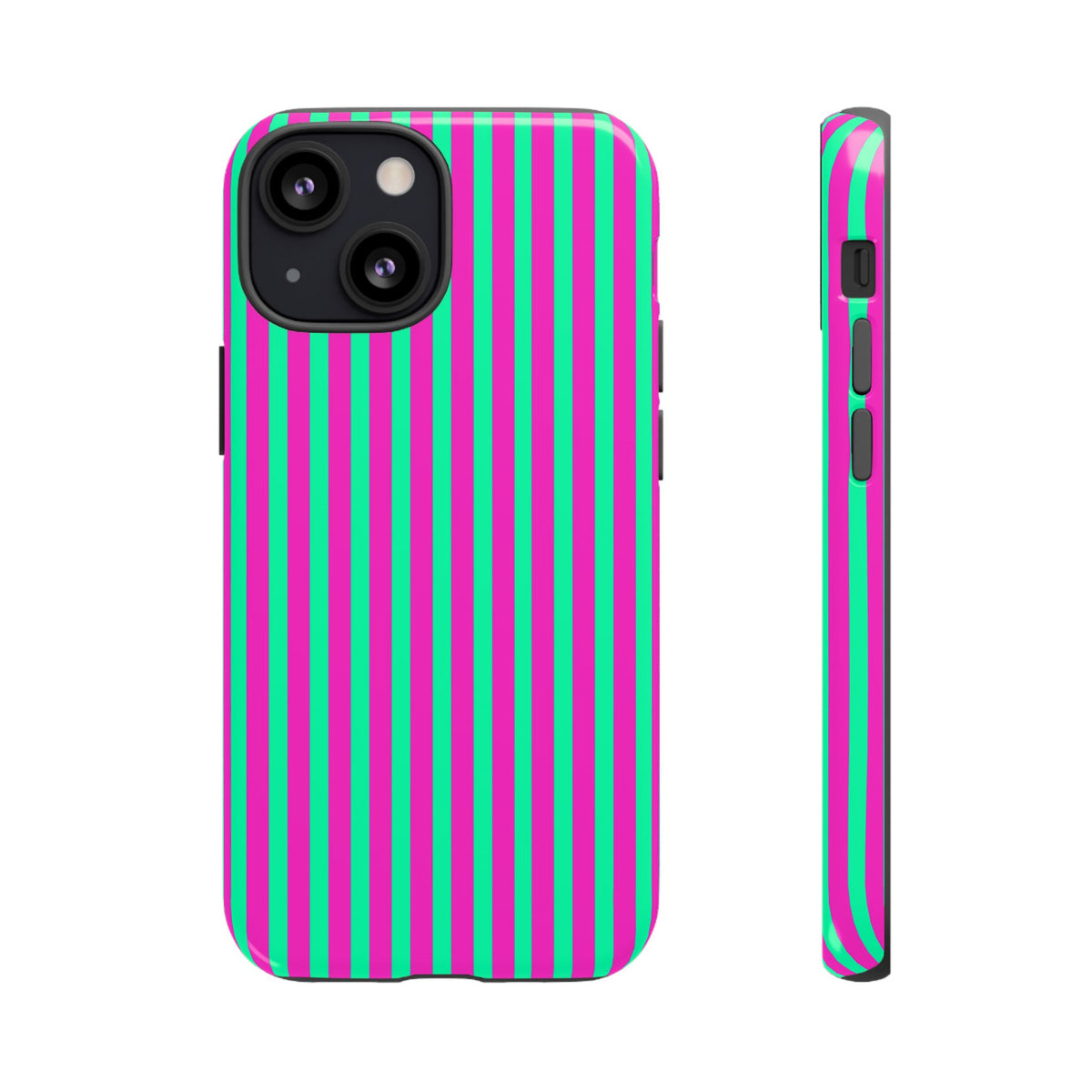 Green Pink Striped Phone Case Cover