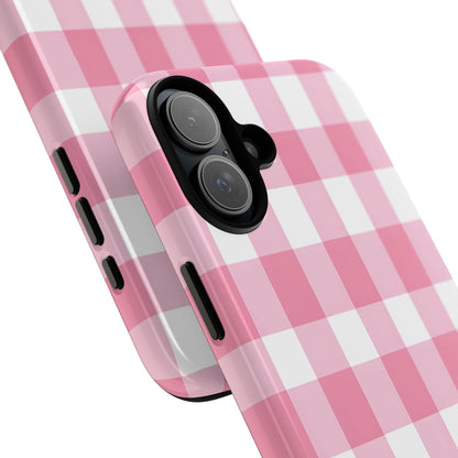Pink Gingham Cute Phone Case Cover, for Fashion Lovers, Gift for Her, Stylish Tech Accessory, Perfect for Birthdays & Holidays
