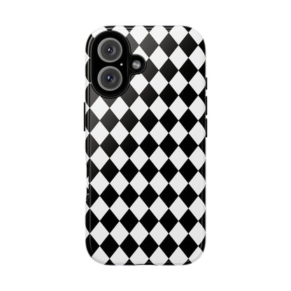White and Black Dimond Tough phone Case Cover | iPhone | Google | Samsung