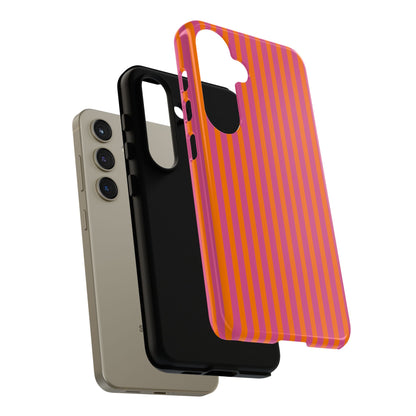 Orange Pink Striped Tough Phone Cases