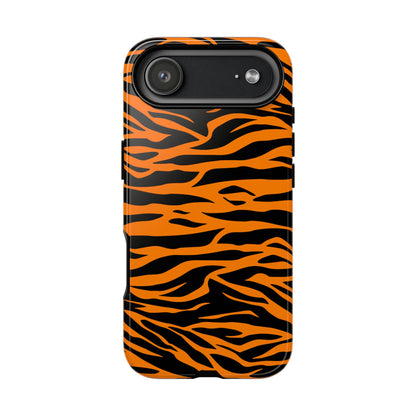 Orange Cute Wild Tiger Print Pattern Phone Case for iPhone Galaxy S and Pixel Phones