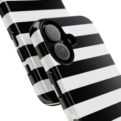 Black White Stripe  Phone Case for iPhone, Samsung S, Google Pixel Phones