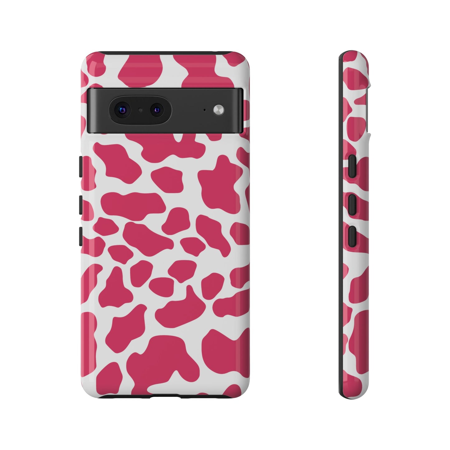 Pink Cow Print Phone Case Cover for iPhone, Samsung, Google smart phones