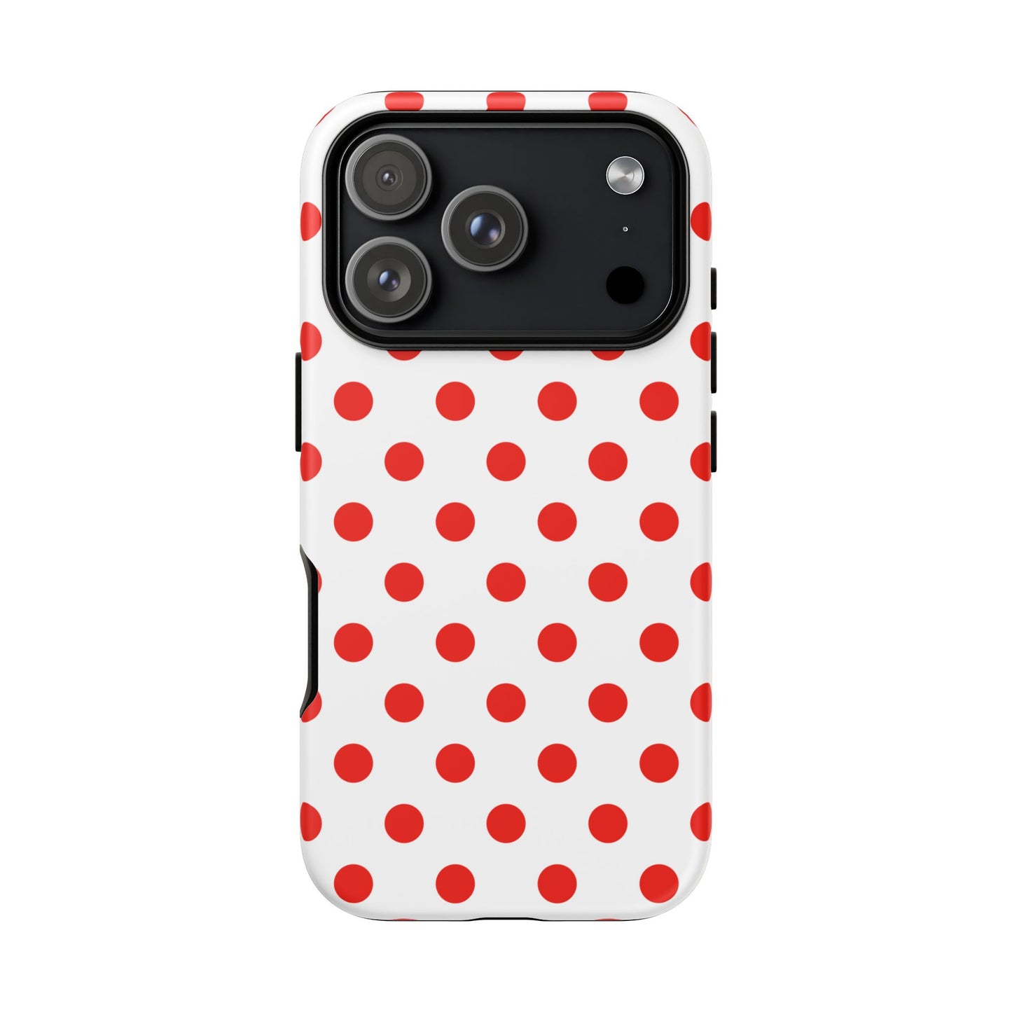 Red White Polka Dot Phone Case Cover for iPhone, Samsung, and Google Phones
