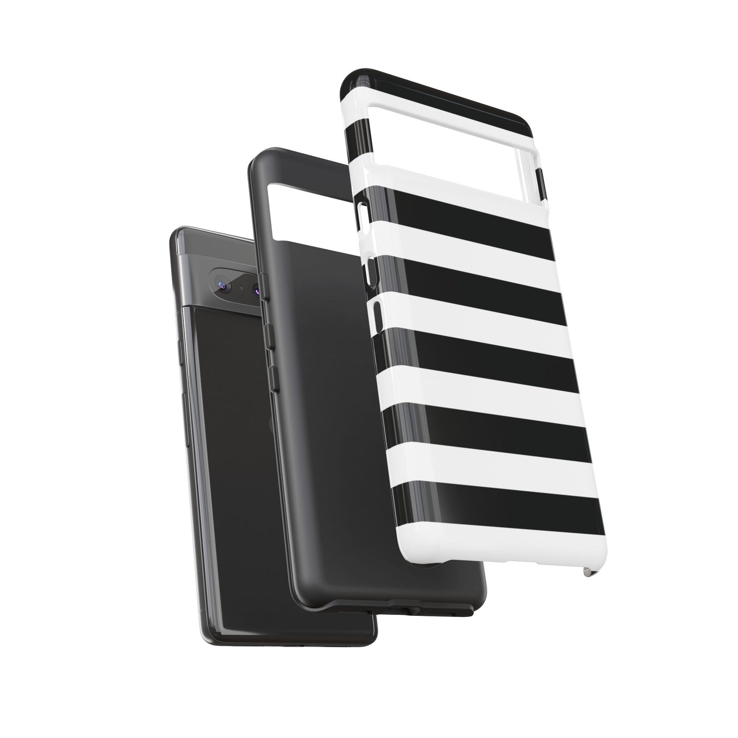 Black White Stripe  Phone Case for iPhone, Samsung S, Google Pixel Phones