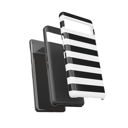 Black White Stripe  Phone Case for iPhone, Samsung S, Google Pixel Phones